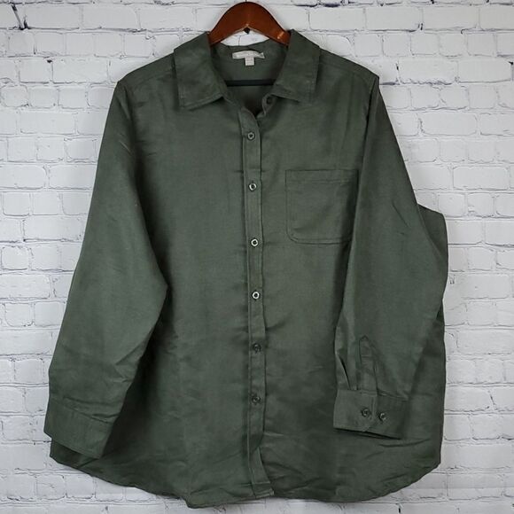 Woman Within Soft Suede Moleskin Shirt Sz 22/24 - Picture 4 of 14